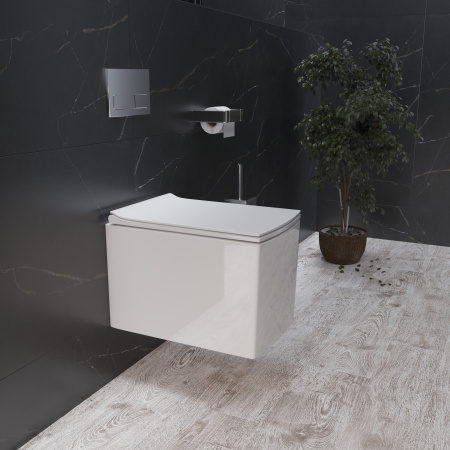 Унитаз подвесной Grossman Санфаянс GR-4460S белый глянцевый с сиденьем микролифт безободковый каскадный смыв